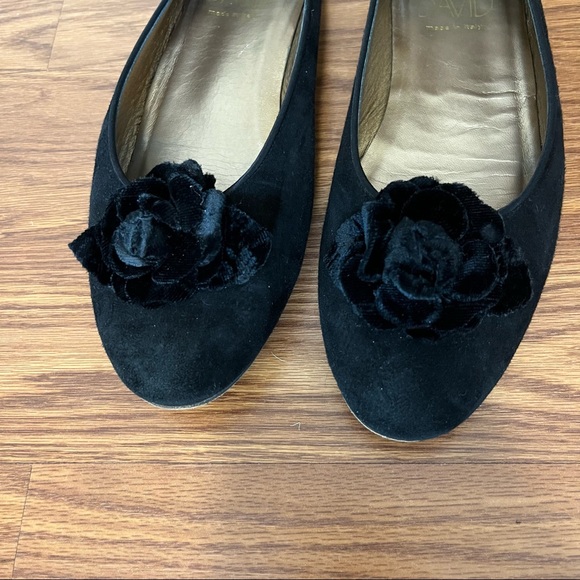 Joan & David Velvet Suede Flower Ballet Flat - Picture 3 of 12